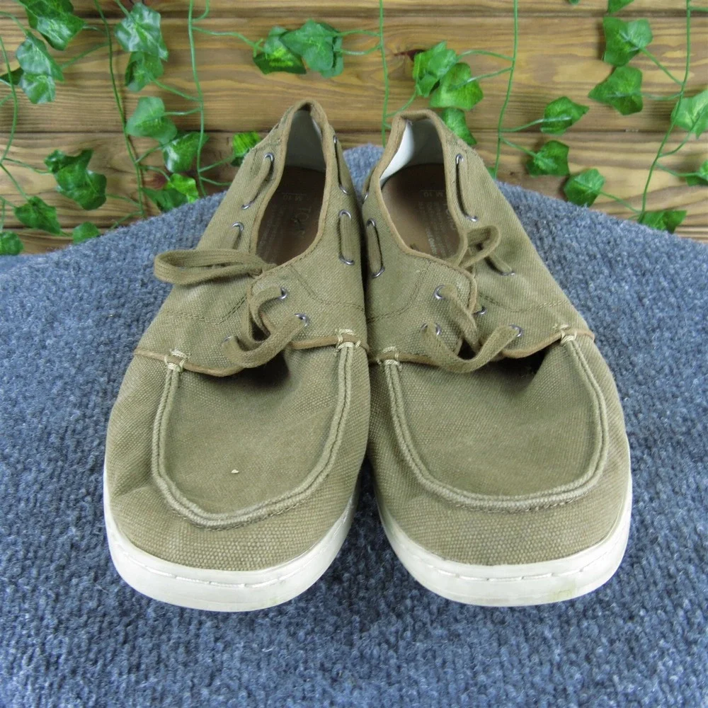 Toms Men's Boat Shoe Beige Fabric Size 10‎ Medium Used 2025